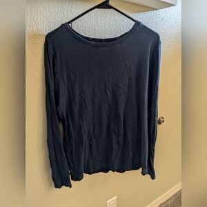 Long sleeve ribbed t-shirt women size XXL blue
